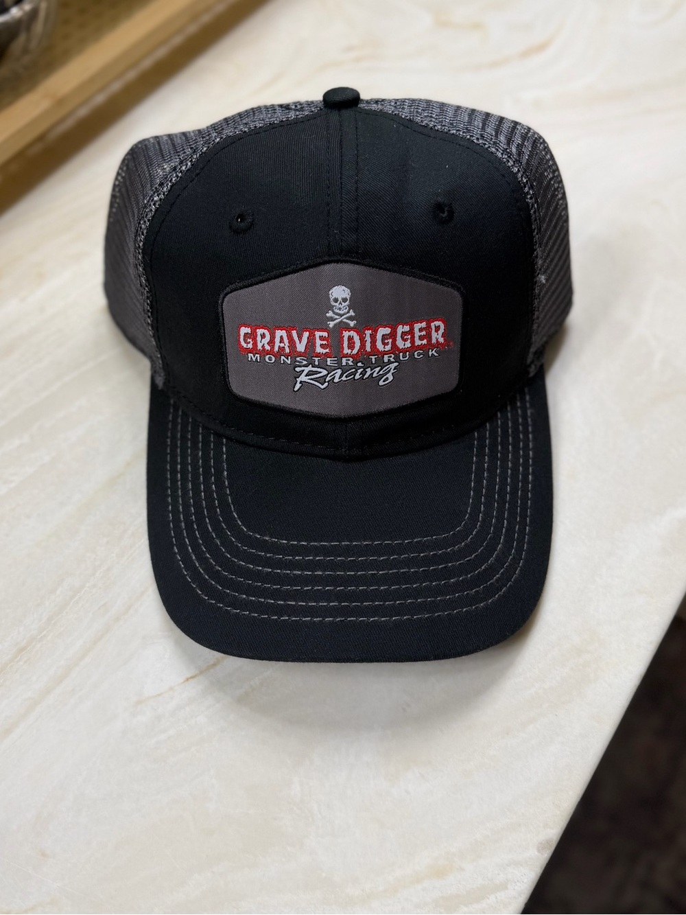 Grave Digger Racing Black Mesh Trucker Cap